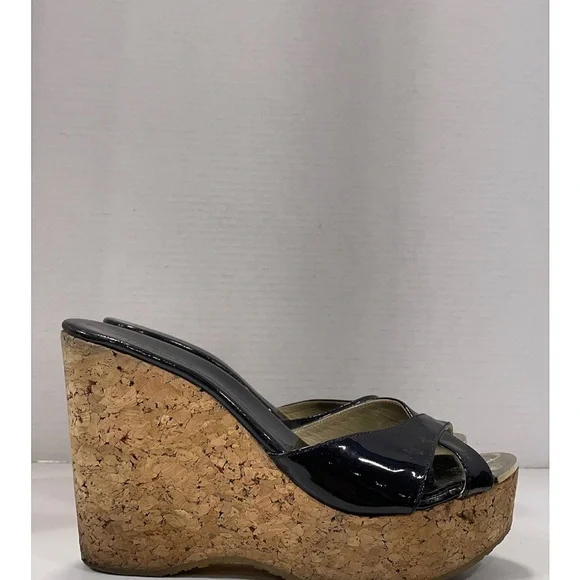 Jimmy Choo Black Wedge Sandals - Picture 11 of 13